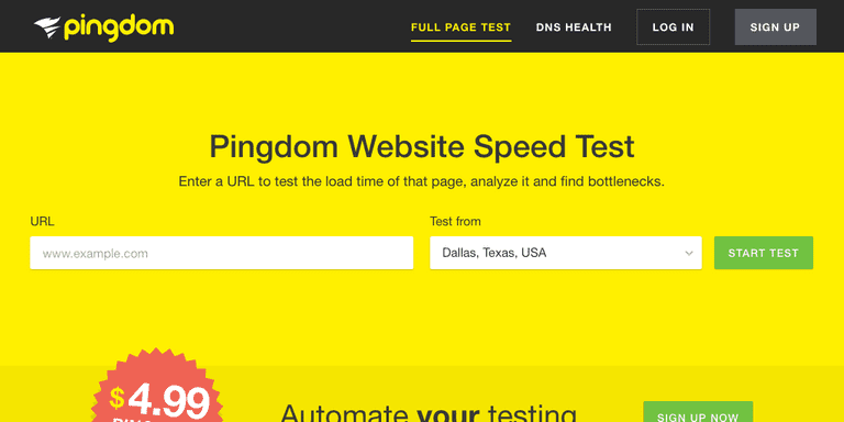 Pingdom网站速度优化测试